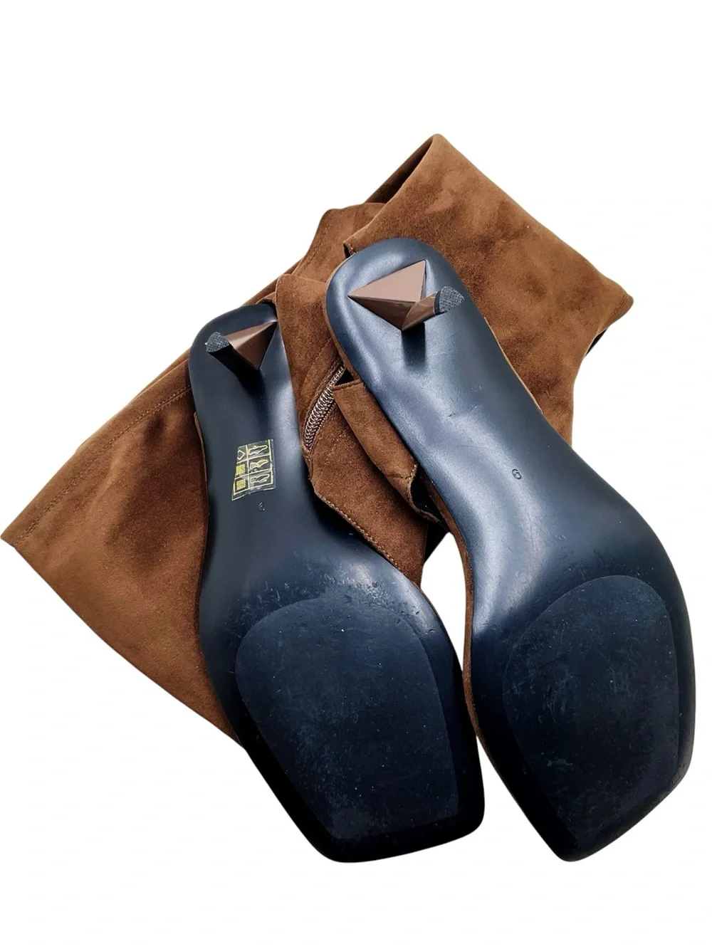 {Jeffery Campbell} Confidence Knee High Sandals In Brown Neoprene
